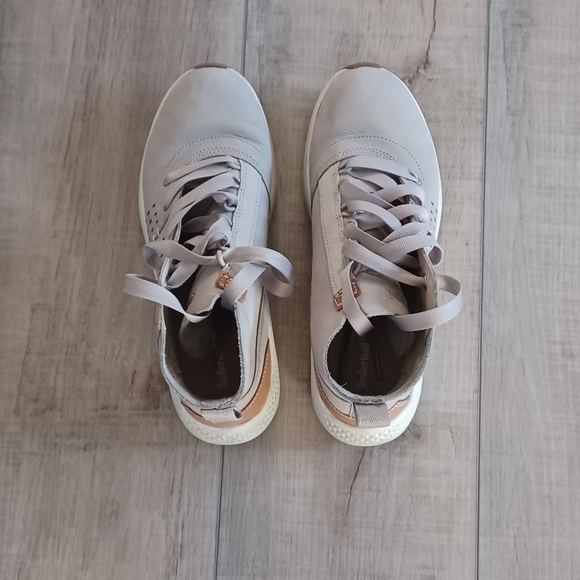 FIRM! Timberland High Top Size 7.5 Women Leather Aerocore Energy System, Grey. - Picture 2 of 5